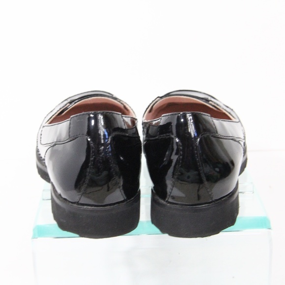 Taryn Rose Black Loafers Patent Leather Shoes 6 Slip on Chunky Flat Jannah - Picture 9 of 10